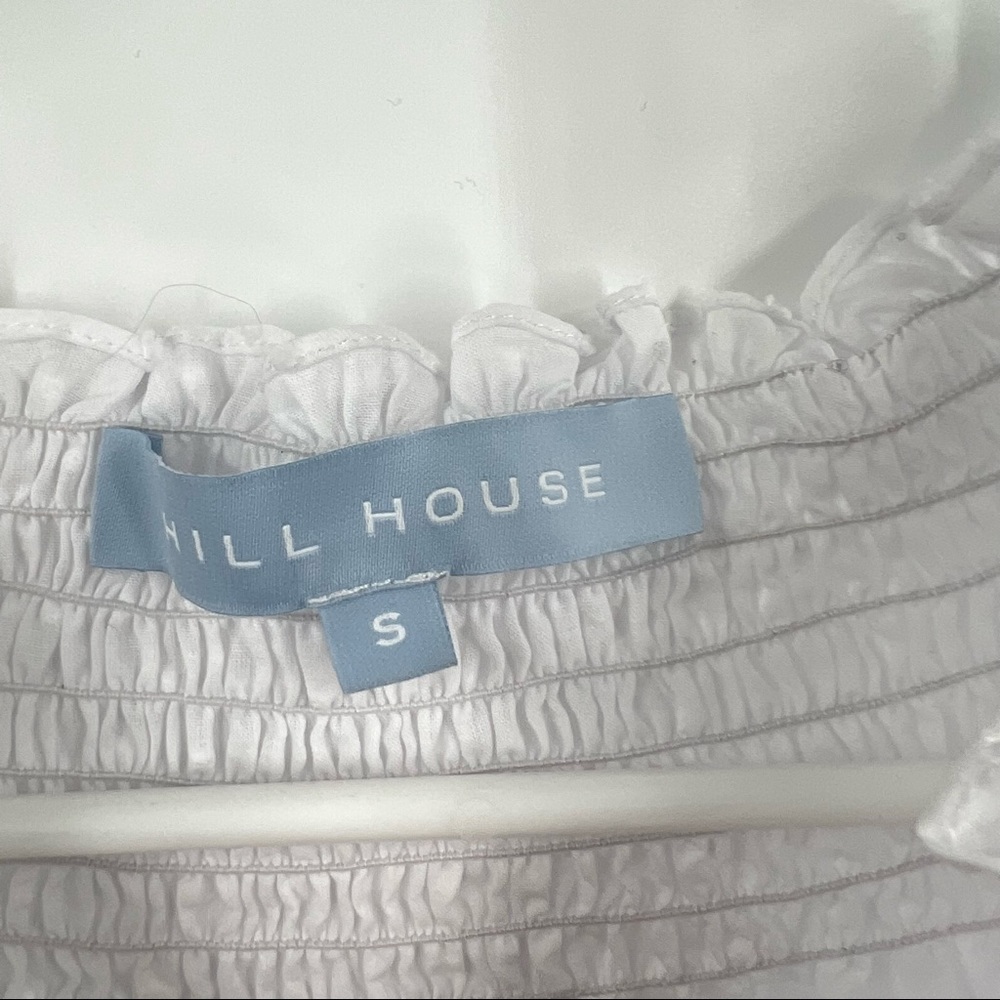 NWOT Hill House The Caroline Nap Dress White Swiss Dot Puff Short Sleeve Midi - Picture 10 of 16